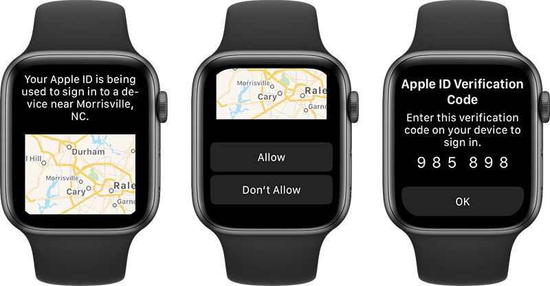 apple watch apple id verification code watchos 6